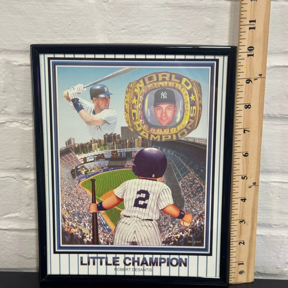 Derek Jeter, NY Yankees, Little Champion Baseball Framed Art